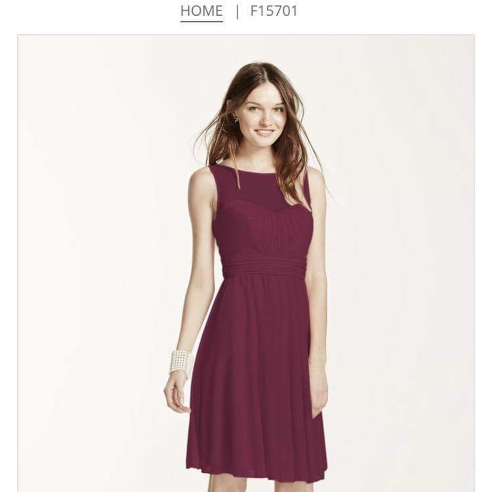 Sweetheart Ilusion Wine Bridesmaid Dress